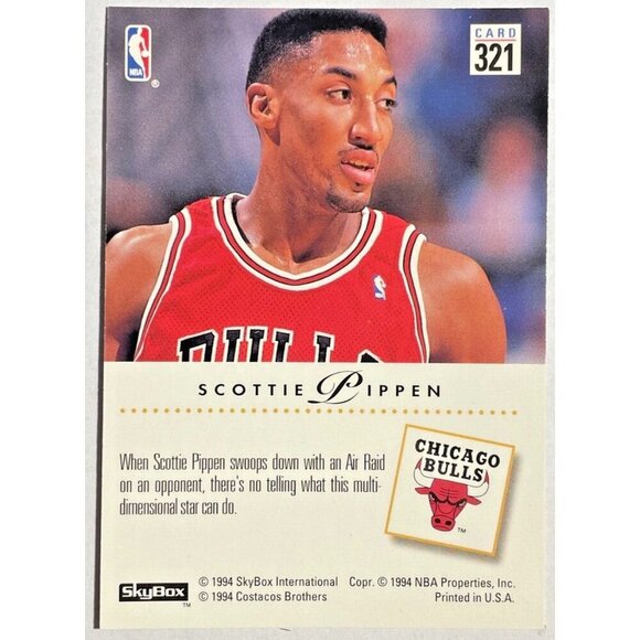 1994-95 SKYBOX AIR RAID SCOTTIE PIPPEN - CHICAGO BULLS #321 - Picture 4 of 4